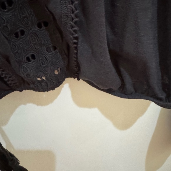 American Eagle Outfitters Charcoal Lace-Up Blouse - Picture 8 of 9